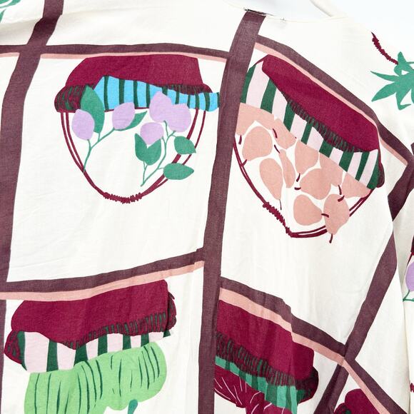 Parfois Womens Boho Summer Fruit Bag Basket Open Front Tassel Fringe Kimono OS - Picture 5 of 6